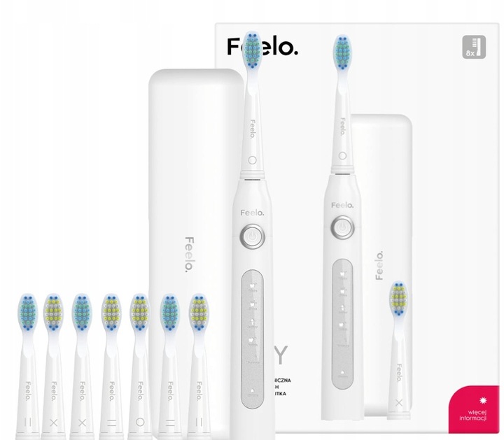 Szczoteczka elektryczna dla dzieci 7+ do zębów FEELO EASY 8 końcówek
