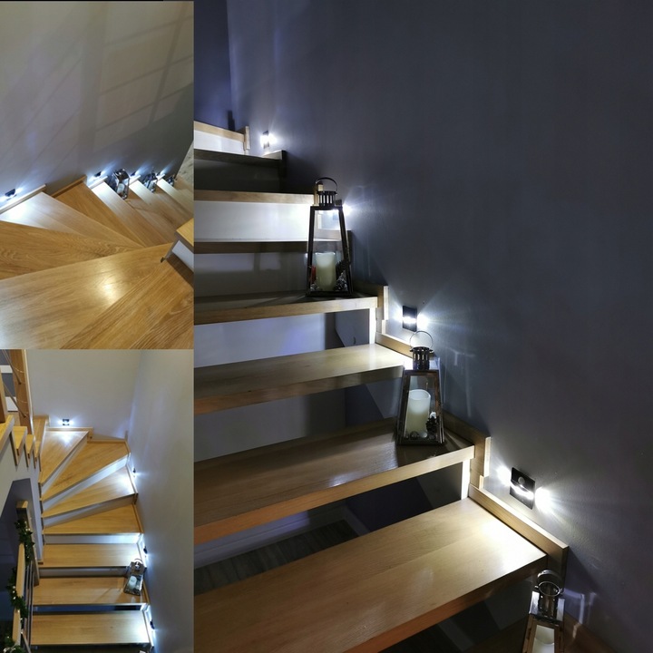 Oświetlenie schodowe oprawa lampka z czujnikiem ruchu i zmierzchu Q8