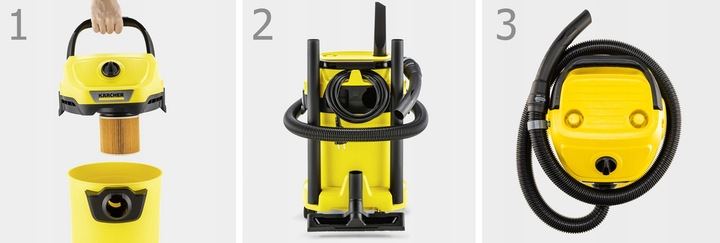 KARCHER NAJNOWSZY MODEL ODKURZACZ BEZWORKOWY WD 3 PRZEMYSŁOWY ZESTAW XXL