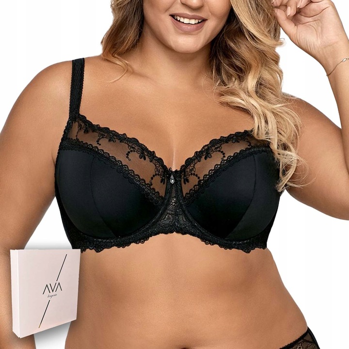 AVA stanik biustonosz półusztywniany wygodny AV-1030 SEMI-SOFT czarny 85G