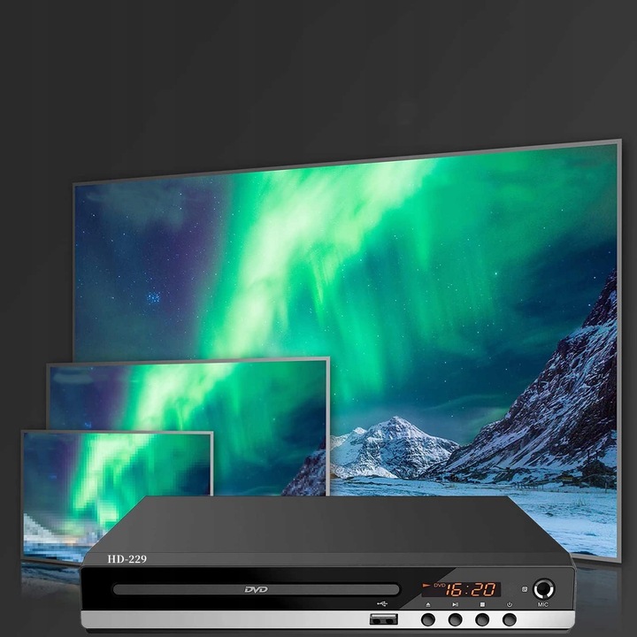 DVD PLAYER Z HDMI AV USB 1080P SYSTEM PAL/NTSC PODWÓJNE WEJŚCIA MIKROFONOWE