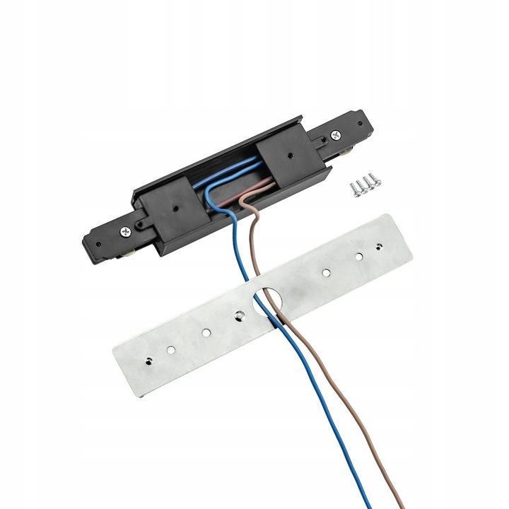 Łącznik Liniowy Zasilający Czarny do Szynorzewodów Szyn Listw