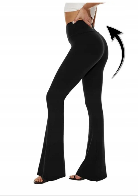 LEGINSY Getry Damskie DZWONY WYSZCZUPLAJĄCE push-up modelujące M/L