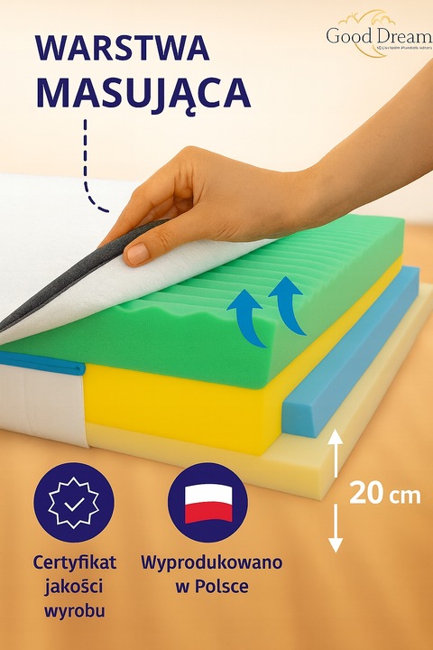 Materac masujący FASMAX 120x200 ulga na ból pleców