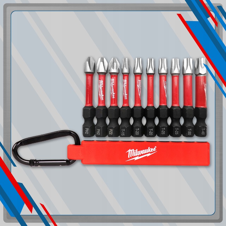 Bity udarowe do WKRĘTARKI zestaw 10 szt. Milwaukee KARABIŃCZYK
