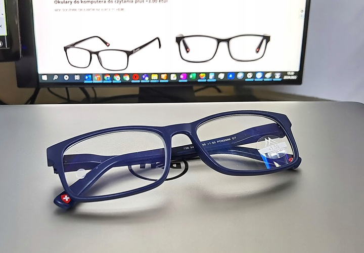Okulary do komputera do czytania plus +2.00 etui