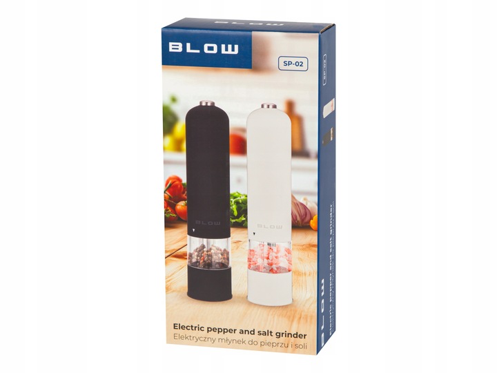 ELEKTRYCZNY MŁYNEK DO SOLI I PIEPRZU PRZYPRAW REGULACJA MIELENIA ZESTAW 2x