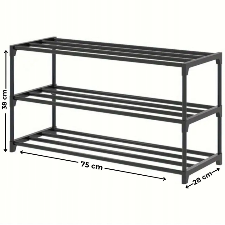 SZAFKA NA BUTY OBUWIE PÓŁKA REGAŁ STOJAK ORGANIZER 3 POZIOMY SOLIDNA