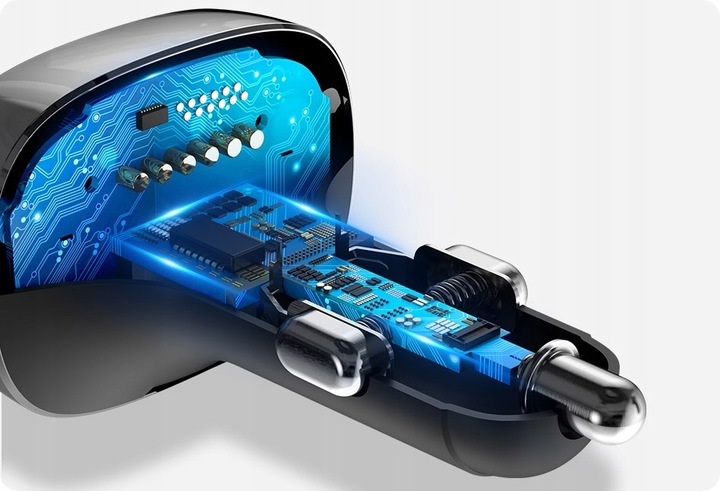 BASEUS TRANSMITER FM BLUETOOTH ŁADOWARKA SAMOCHODOWA MP3 2x USB SD/ TF 3.4A