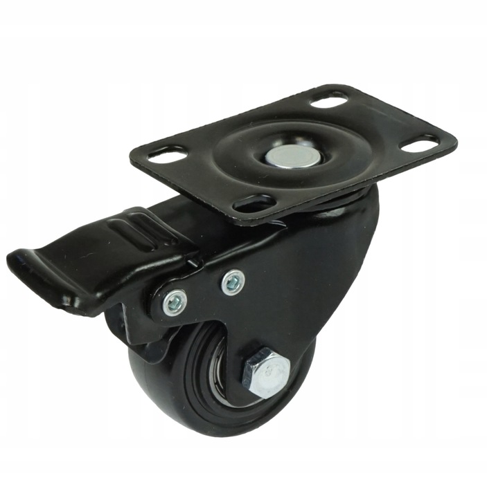 Kółko meblowe obrotowe gumowane 30 - 40 kg, fi 40, z hamulcem