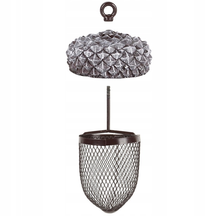 Nowoczesny wiszący KARMNIK ŻOŁĄDŹ dla ptaków na ziarno karmę taras