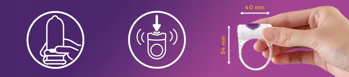 Durex Vibe Ring Nakładka wibracyjna Pierścień Stymulujący Wzmacnia Orgazm