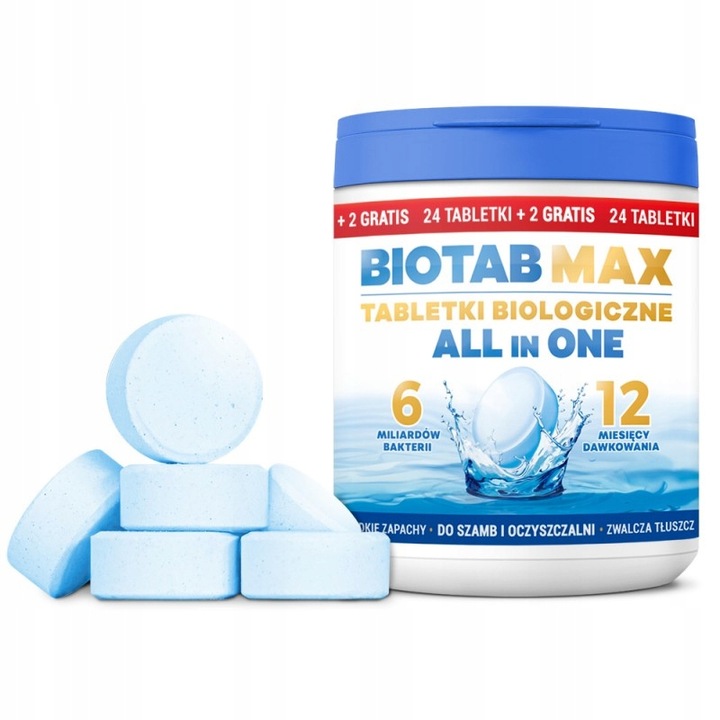 TABLETKI DO SZAMBA BioTab All in One SILNE Bakterie TŁUSZCZ ZAPACH 2