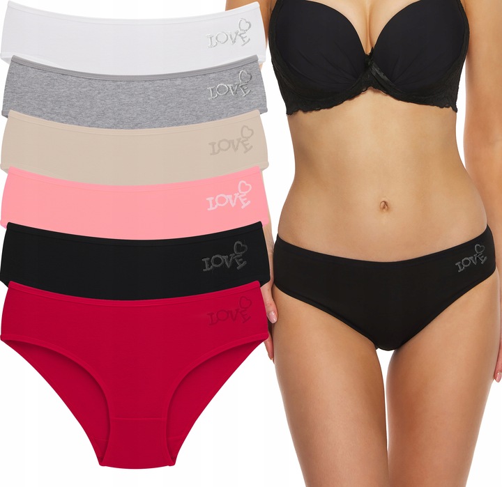 Majtki figi damskie bawełniane seksowne zestaw wygodne mix kolorów