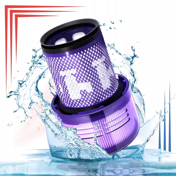 ZMYWALNY filtr do Dyson V12 Detect Slim Absolute Zestaw 2 szt. HEPA