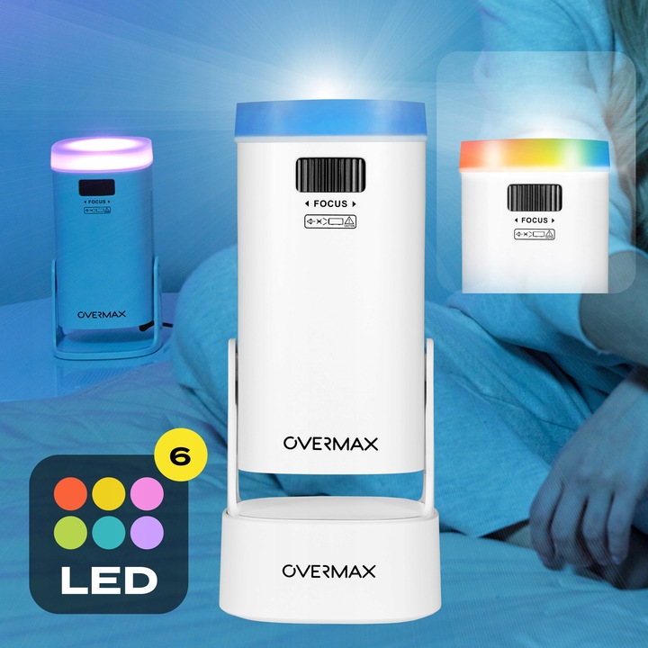 PROJEKTOR RZUTNIK ANDROID TV WIFI BEZPRZEWODOWY OBROTOWY LED PRZENOŚNY