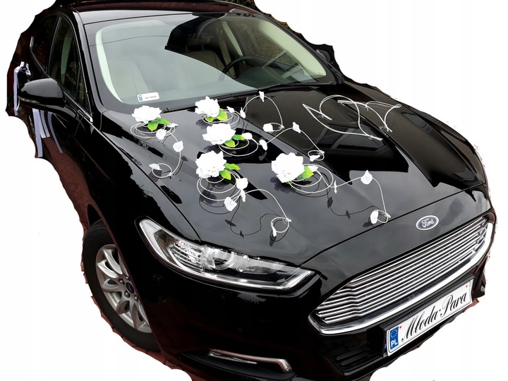 Dekoracja samochodu ozdoby na auto do ślubu płatki