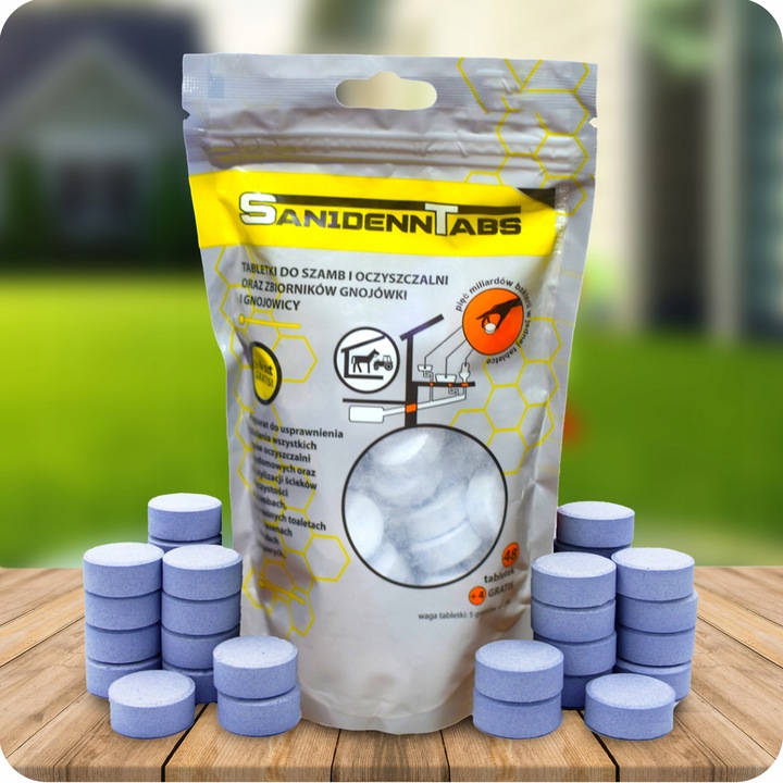 Tabletki bio bakterie do szamba oczyszczalni SANIDENN TAB 52 zapas na
