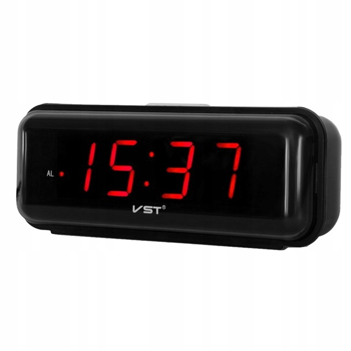 Budzik zegar elektroniczny cyfrowy LED 24h głośny alarm drzemka