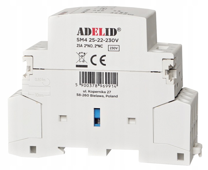 STYCZNIK MODUŁOWY 25-22 230V 25A 4Z 3-FAZ 2NO 2NC