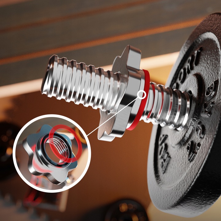 GRYF stalowy pełny odlew prosty 40cm 30mm chromowany hantle śrubowy