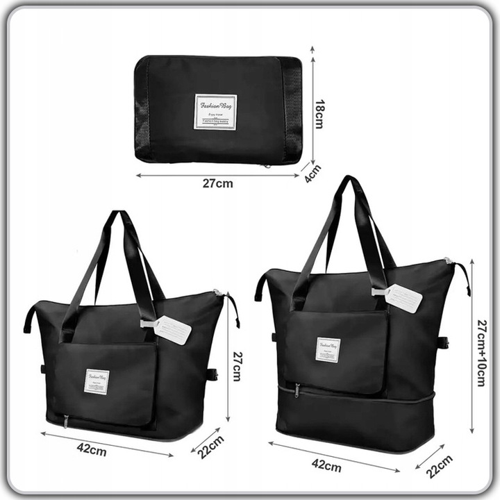 Torba podróżna codzienna bagaż podręczny do samolotu składana wodoodporna