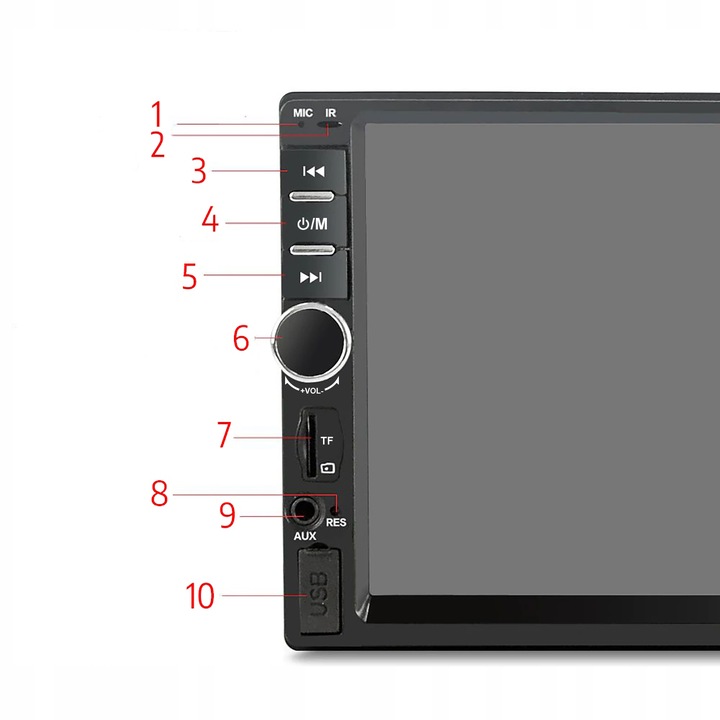 RADIO SAMOCHODOWE BLUETOOTH 2 DIN 7 CALI DOTYKOWY EKRAN USB AUX SD +