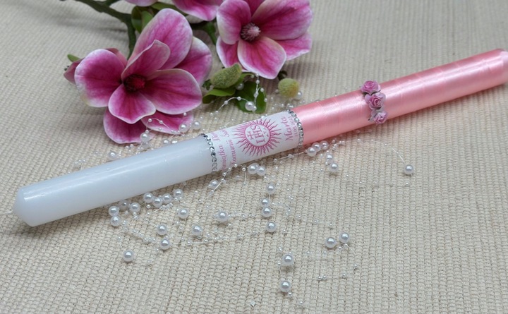 ŚWIECA KOMUNIJNA NA KOMUNIĘ DO KOMUNII IMIĘ DATA