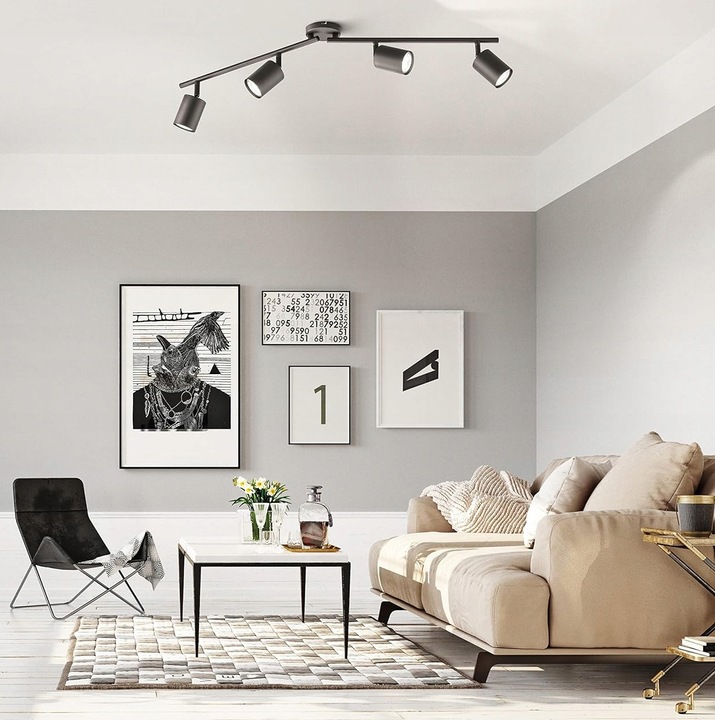 Lampa sufitowa kinkiet spot oprawa halogenowa natynkowa 4x GU10