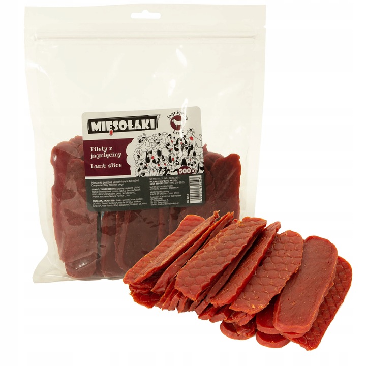 PRZYSMAKI DLA PSA MIĘSOŁAKI MIĘKKIE FILETY Z JAGNIĘCINY 500G