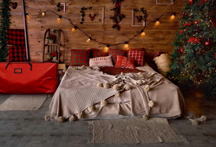 TORBA NA CHOINKĘ DO PRZECHOWYWANIA CZERWONA WODOODPORNA CHRONI PRZED KURZEM