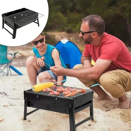 GRILL TURYSTYCZNY WĘGLOWY SKŁADANY PRZENOŚNY KEMPINGOWY WALIZKA BBQ