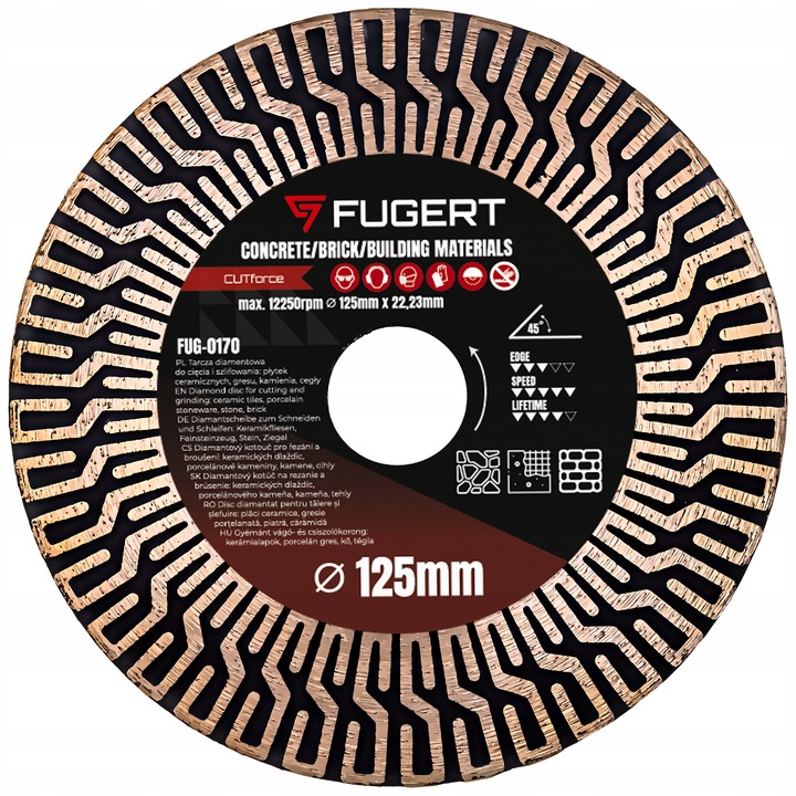 TARCZA DIAMENTOWA DO CIĘCIA GRESU CERAMIKI PŁYTEK SZLIFOWANIA 125MM