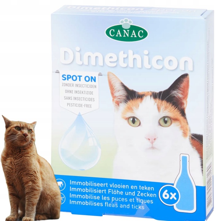 KROPLE NA KLESZCZE I PCHŁY DLA KOTA ZESTAW 6 SZTUK DAWEK PRZECIW KLESZCZOM