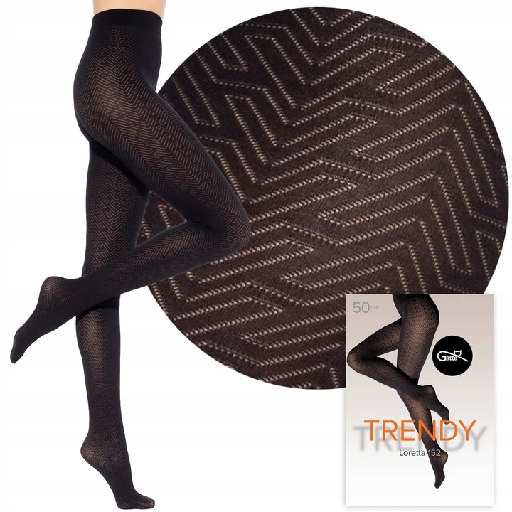 Rajstopy wzorzyste Gatta LORETTA 152 matowe 50 den 4-L