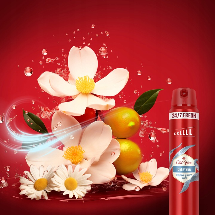 Old Spice Deep Sea, świeżość 24/7, Dezodorant w sprayu dla mężczyzn 250ml