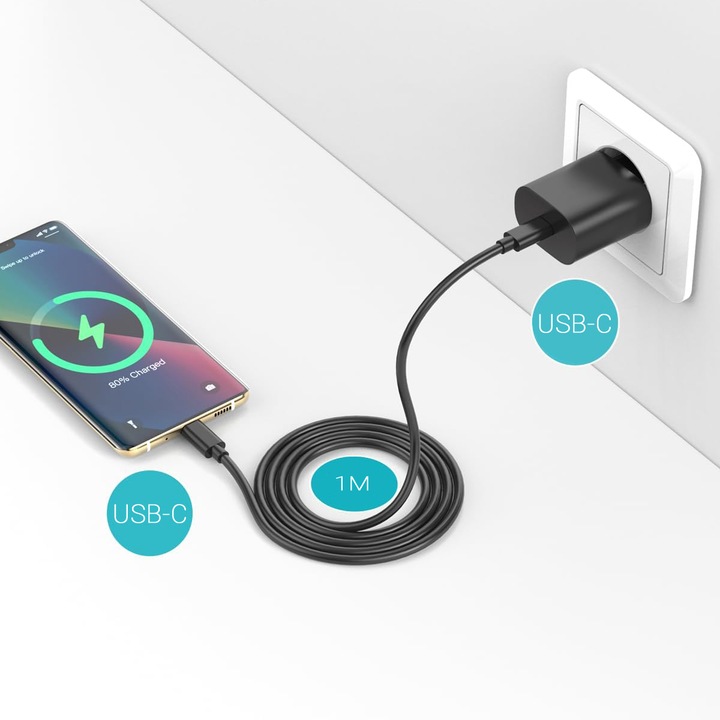 SZYBKA ŁADOWARKA DO TELEFONU SAMSUNG KOSTKA 25W + KABEL USB-C 1M