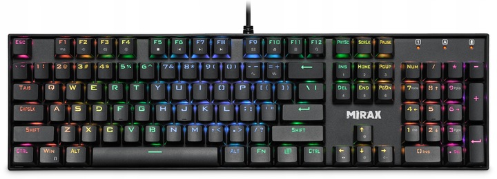 Klawiatura Mechaniczna Gamingowa Podświetlana RGB Pełnowymiarowa MIRAX GK-3