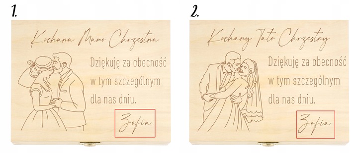 PODZIĘKOWANIE DLA RODZICÓW CHRZESTNYCH NA ŚLUB