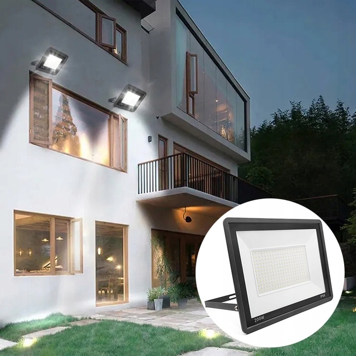 HALOGEN NAŚWIETLACZ LAMPA LED 200W 18000lm IP66 ZEWNĘTRZNY 4500K