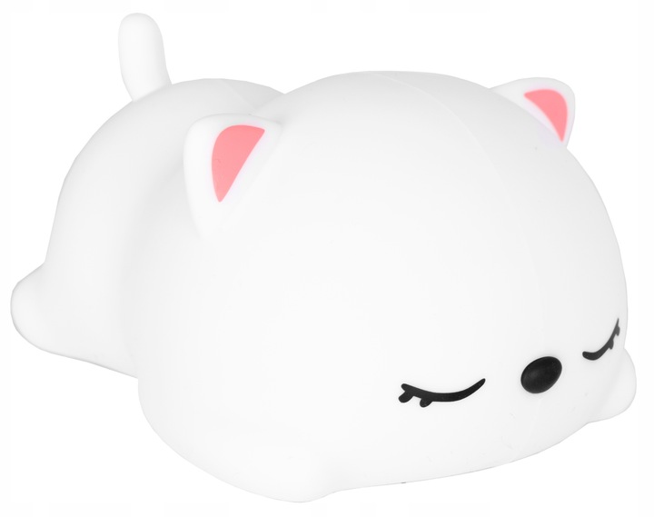 LAMPKA NOCNA DLA DZIECI KOLOROWA SILIKONOWA KOTEK LED RGB USB 16 KOLORÓW