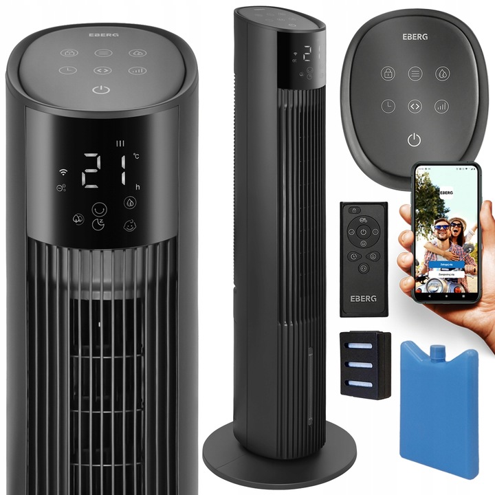 Klimator wodny klimatyzer 6w1 wentylator kolumnowy JONIZACJA WiFi + Aroma