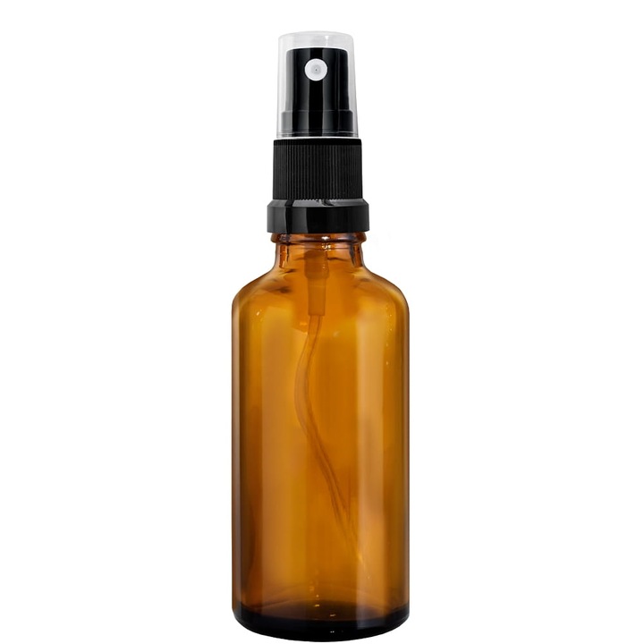 Butelka szklana brązowa 100 ml z atomizerem czarnym spray 10szt