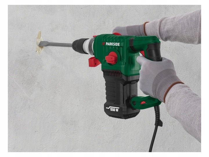 MŁOTOWIERTARKA UDAROWA PARKSIDE 1550 W SDS+ ZESTAW MŁOT UDAROWY +