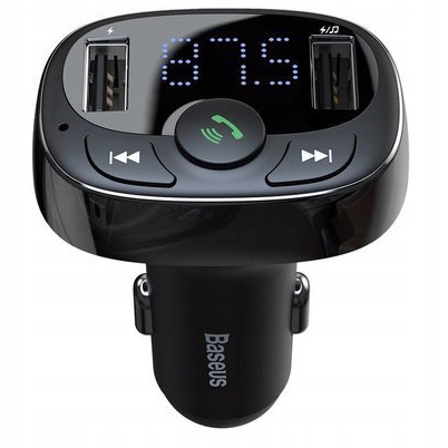 Baseus Transmiter FM Bluetooth, USB-A, ładowarka