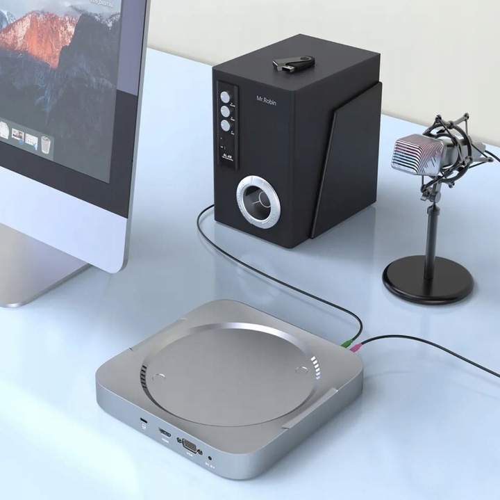 HUB Adapter 12w1 HDMI 4k USB-C SSD USB 3.0 Jack 3,5mm VGA SD/TF do Mac Mini