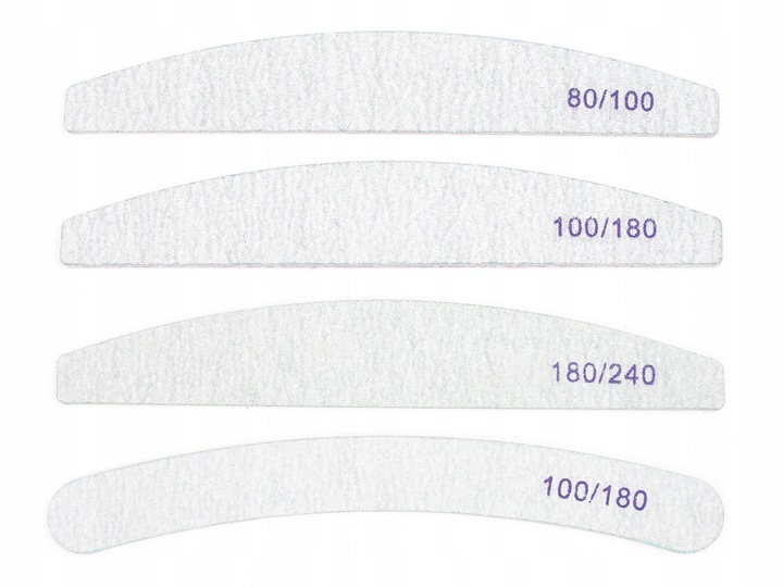 100 x Pilnik do Paznokci Łódka Zebra 180/240