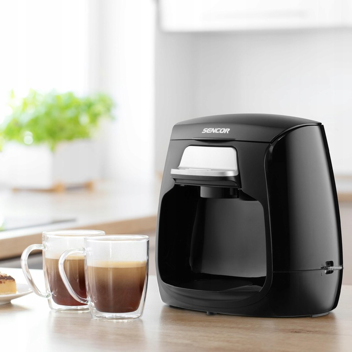 Mały ekspres przelewowy na dwie kawy 500W 0,3L czarny Sencor SCE