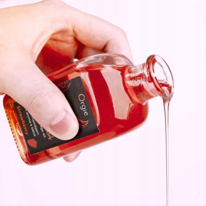 Olejek do masażu erotycznego ciała JADALNY truskawkowy ROZGRZEWAJĄCY 100 ml