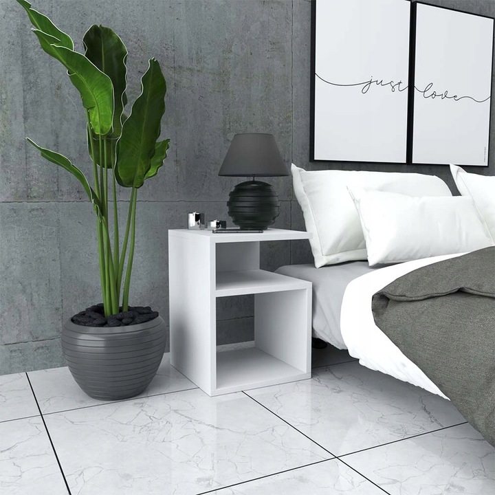 SZAFKA NOCNA STOLIK BEZ SZUFLADY SYPIALNIA BIAŁA